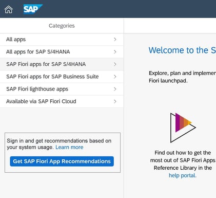 SAP FIORI MENU